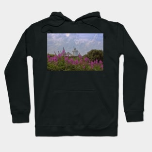 Purple flowers with Cromer lighthouse Hoodie